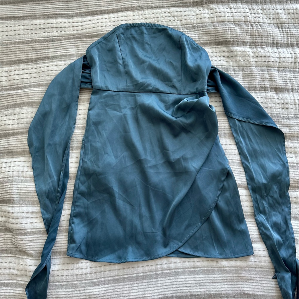 Cider blue strapless minidress